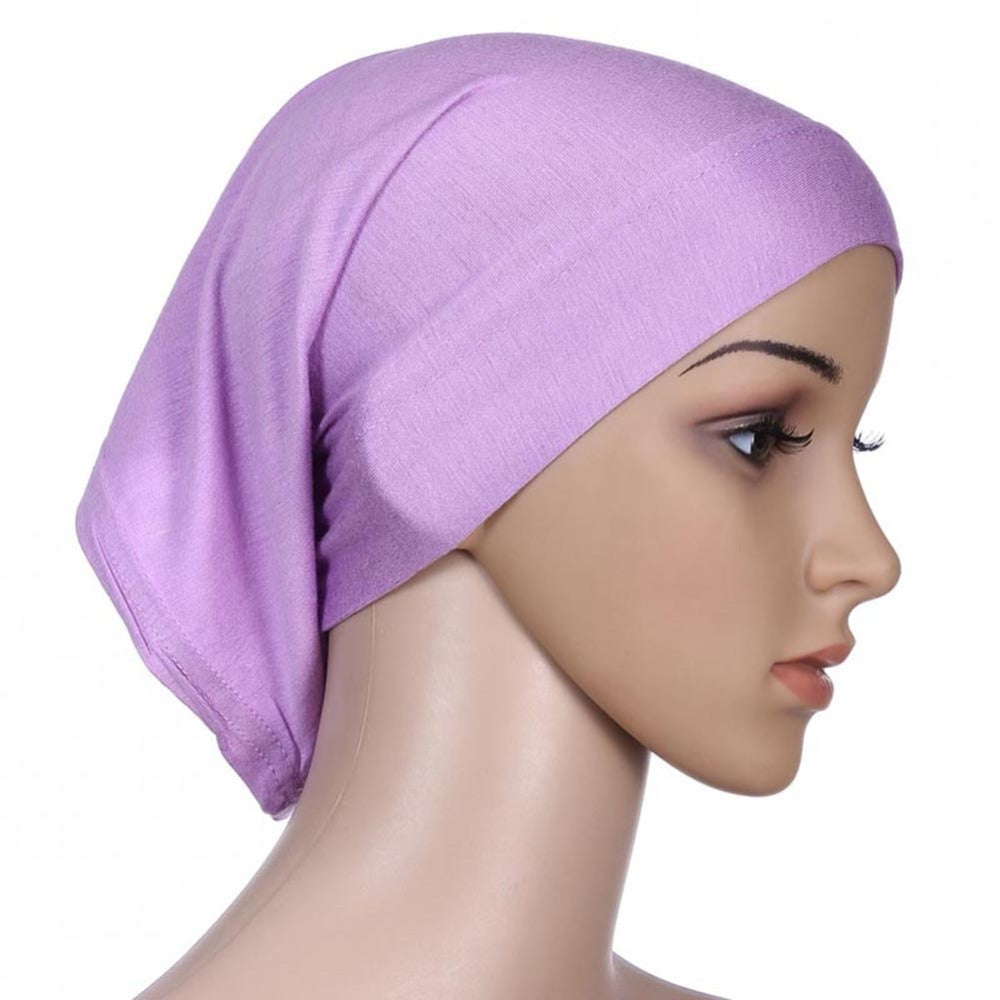 Women Islamic Hijab Cap Scarf  Tube Bonnet Hair Wrap Colorful Head Band