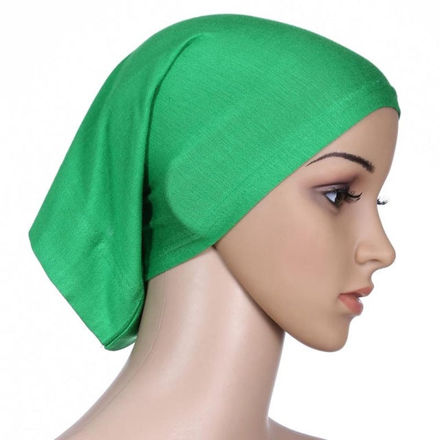 Women Islamic Hijab Cap Scarf  Tube Bonnet Hair Wrap Colorful Head Band