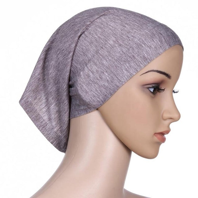 Women Islamic Hijab Cap Scarf  Tube Bonnet Hair Wrap Colorful Head Band