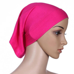 Women Islamic Hijab Cap Scarf  Tube Bonnet Hair Wrap Colorful Head Band