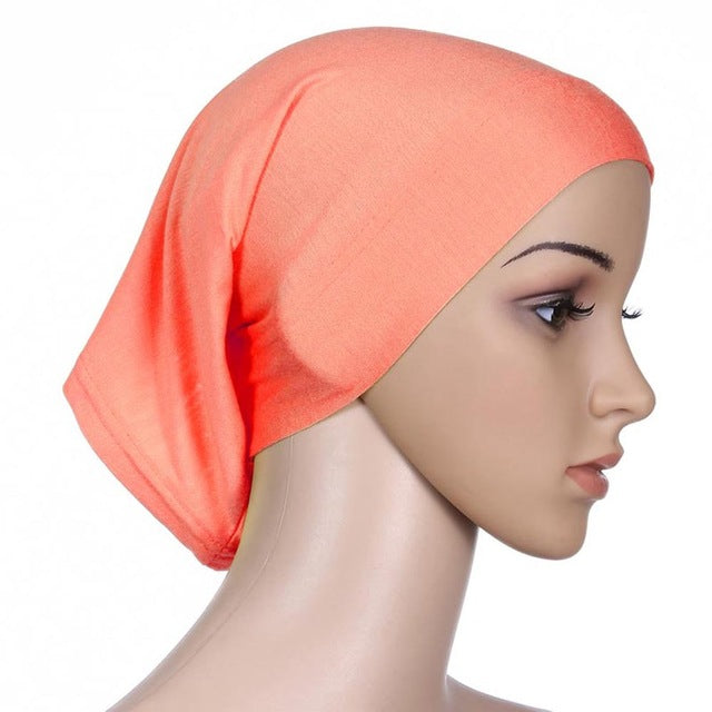Women Islamic Hijab Cap Scarf  Tube Bonnet Hair Wrap Colorful Head Band