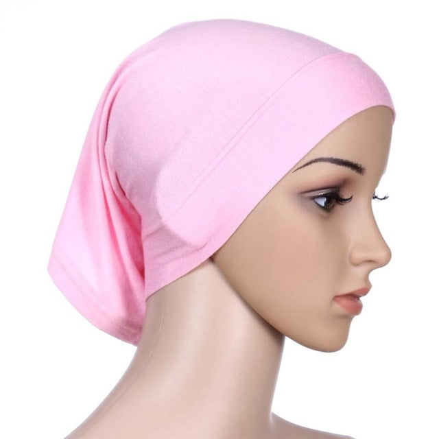 Women Islamic Hijab Cap Scarf  Tube Bonnet Hair Wrap Colorful Head Band