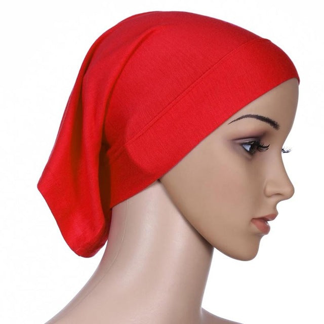 Women Islamic Hijab Cap Scarf  Tube Bonnet Hair Wrap Colorful Head Band