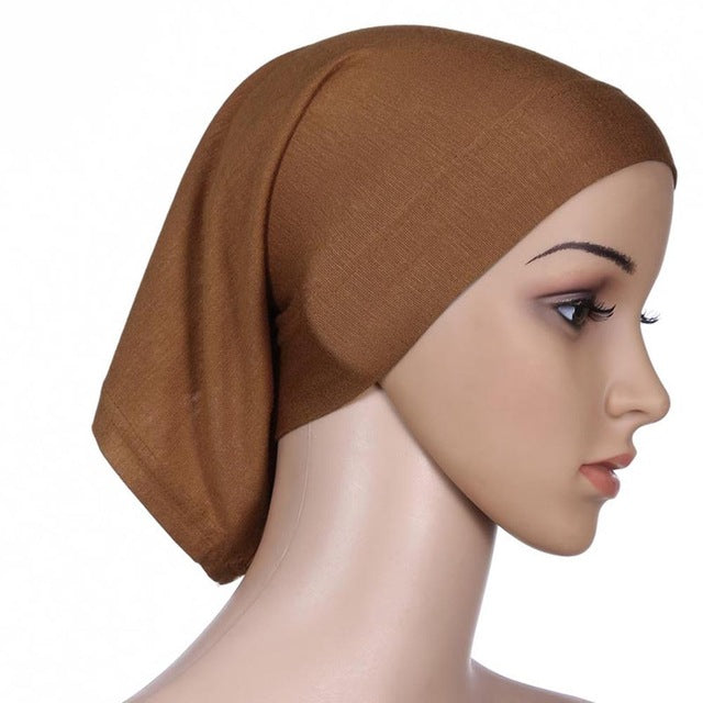 Women Islamic Hijab Cap Scarf  Tube Bonnet Hair Wrap Colorful Head Band