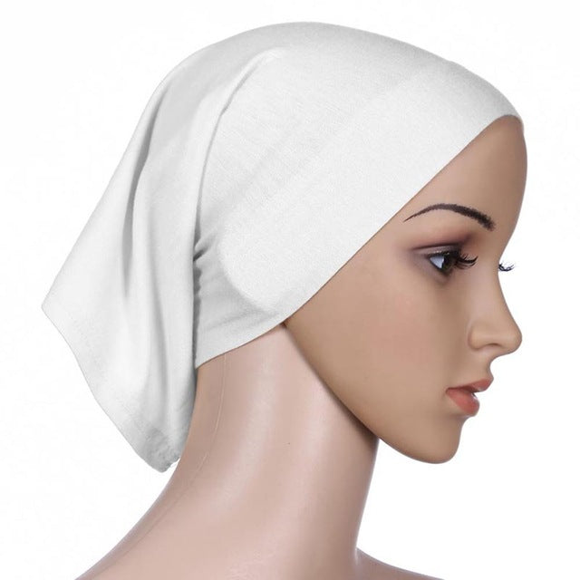 Women Islamic Hijab Cap Scarf  Tube Bonnet Hair Wrap Colorful Head Band