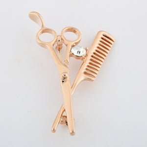 ZOSHI Comb Scissors Brooch Hat Collar Clips Bijoux Austrian Crystal Hijab Pins Up Brooches For Wedding Dress 2017 Girl Jewelry