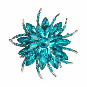Luxury Bijoux Large Crystal Rhinestone Flowers Brooches Epoxy Corsage Wedding Broach Bouquet Hijab Pin Broches Party Women