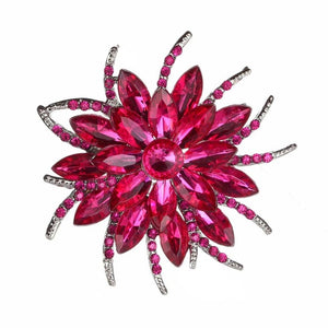 Luxury Bijoux Large Crystal Rhinestone Flowers Brooches Epoxy Corsage Wedding Broach Bouquet Hijab Pin Broches Party Women