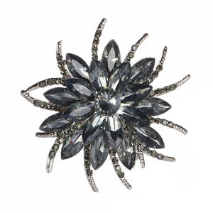 Luxury Bijoux Large Crystal Rhinestone Flowers Brooches Epoxy Corsage Wedding Broach Bouquet Hijab Pin Broches Party Women