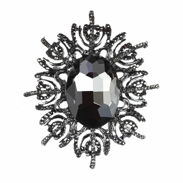ZOSHI Fashion Colorful Crystal Brooch Pin Luxury Rhinestone Hijab Pin Scarf Clip Expoyed Large Flower Brooch Pin Wedding Gifts