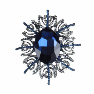 ZOSHI Fashion Colorful Crystal Brooch Pin Luxury Rhinestone Hijab Pin Scarf Clip Expoyed Large Flower Brooch Pin Wedding Gifts