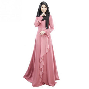 Women Islamic Muslim Dress Arab Ladies Caftan Kaftan Malaysia Dubai Turkish Ladies Clothing Women Long Sleeve Muslim Dresses
