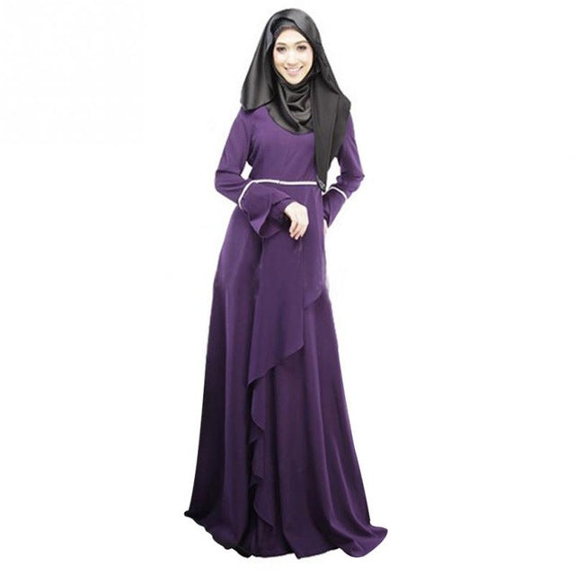 Women Islamic Muslim Dress Arab Ladies Caftan Kaftan Malaysia Dubai Turkish Ladies Clothing Women Long Sleeve Muslim Dresses